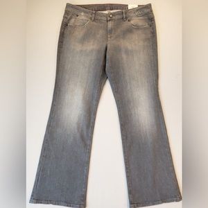 Talbots Woman Grey Lightly Distressed Signature Bootcut Jeans Size‎ 18W NWT